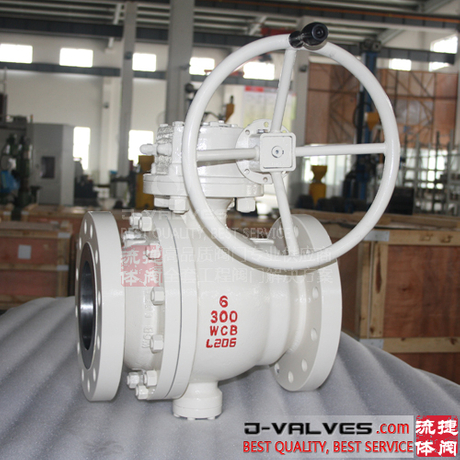  API6D Cast Steel Trunnion Ball Valve With Gear Operation