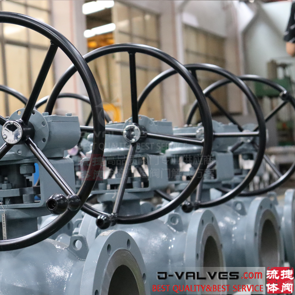 Cast Steel Flanged Type Floating Ball Valve with Gear Operation
